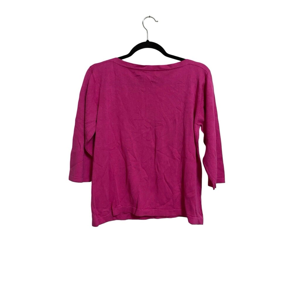 Real Clothes Petite XL Pink 3/4 Sleeve Knit Top Boat Neck Stretch - Picture 2 of 4